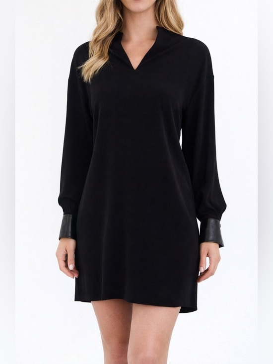 Vince Dresses & Skirts - Vince Black Mock Neck Mini Dress S Long Sleeve Minimalist Chic Work